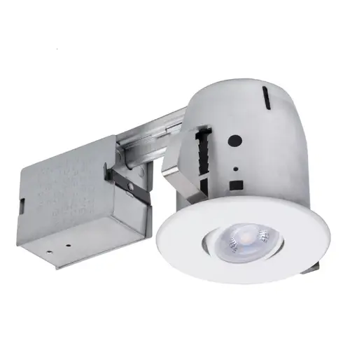 Recessed Downlight LED Recessed Lighting Kit White 4" W Metal LED 50 W White Recessed Downlight LED Recessed Lighting Kit White 4" W Metal LED 50 W White