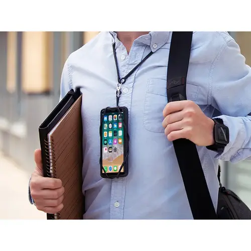 Lanyard with Card Pocket White For All Mobile Devices 17" L White