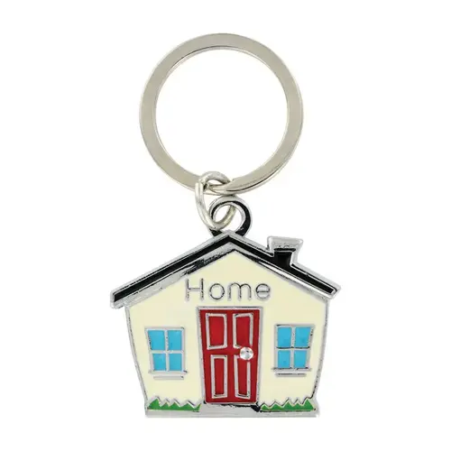 Key Chain Metal Black/Silver House Black/Silver - pack of 3 Key Chain Metal Black/Silver House Black/Silver - pack of 3