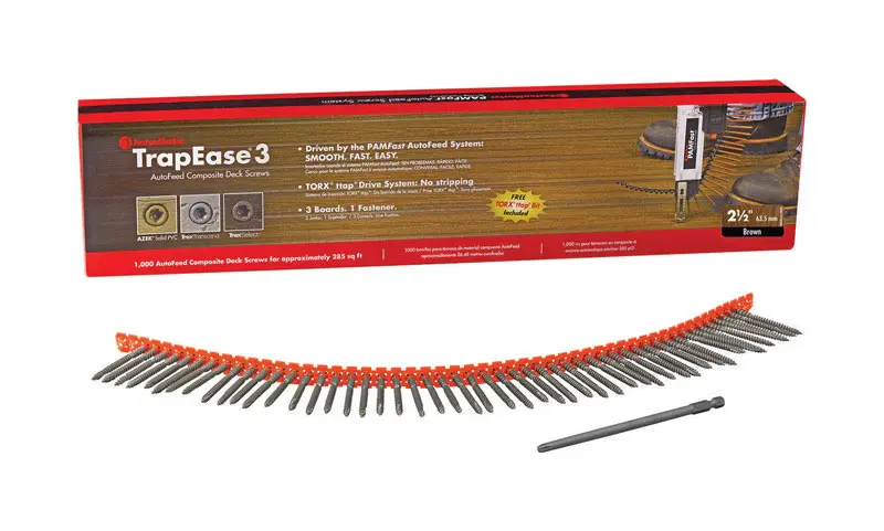 FastenMaster Deck Screws TrapEase No. 20 X 2-1/2 L Torx Ttap Star Head Dark Brown FMAFTR3-212-100 FastenMaster Deck Screws TrapEase No. 20 X 2-1/2 L Torx Ttap Star Head Dark Brown FMAFTR3-212-100