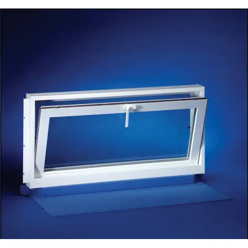 Aristoclass Series Hopper Basement Window, Glass Glass/Screen, Vinyl Frame White