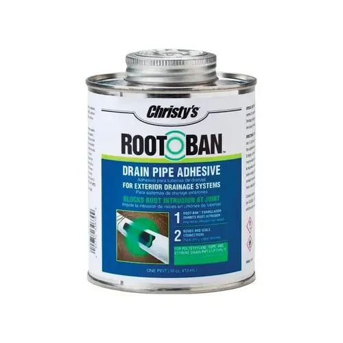 Drain Pipe Adhesive Root-Ban Blue For PVC 16 oz Blue Drain Pipe Adhesive Root-Ban Blue For PVC 16 oz Blue