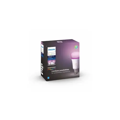 LED Smart Bulb Starter Kit Hue A19 E26 (Medium) Color Changing 60 W Frosted LED Smart Bulb Starter Kit Hue A19 E26 (Medium) Color Changing 60 W Frosted