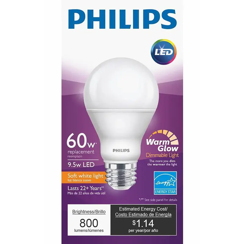 Philips LED Bulb A19 E26 (Medium) Warm White 60 Watt Equivalence Frosted 479444