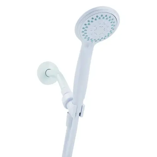 Handheld Showerhead White PVC 5 settings 1.8 gal White Handheld Showerhead White PVC 5 settings 1.8 gal White