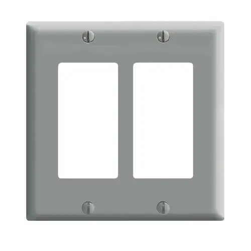 Wall Plate Decora Gray 2 gang Thermoset Plastic Decora/GFCI Gray