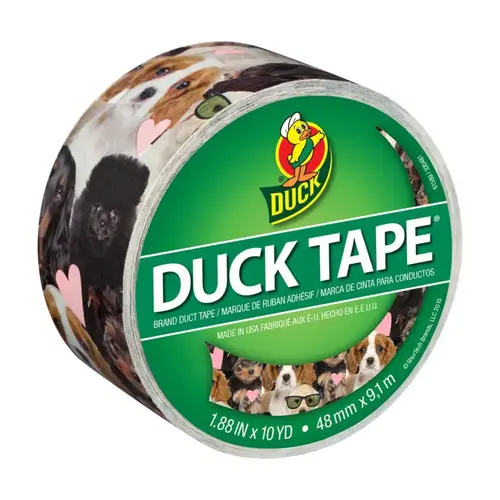 Duct Tape 1.88" W X 10 yd L Multicolored Puppies Multicolored