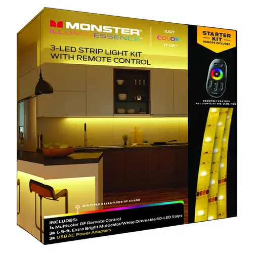 Mood Light Strip Kit with Adapter Just Color It Up 6.5 ft. L Multicolored Plug-In LED Multicolored Mood Light Strip Kit with Adapter Just Color It Up 6.5 ft. L Multicolored Plug-In LED Multicolored