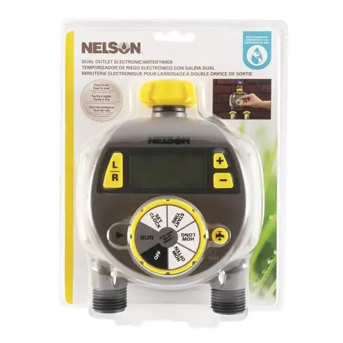 Water Timer Nelson Programmable 2 Zone Gray Water Timer Nelson Programmable 2 Zone Gray