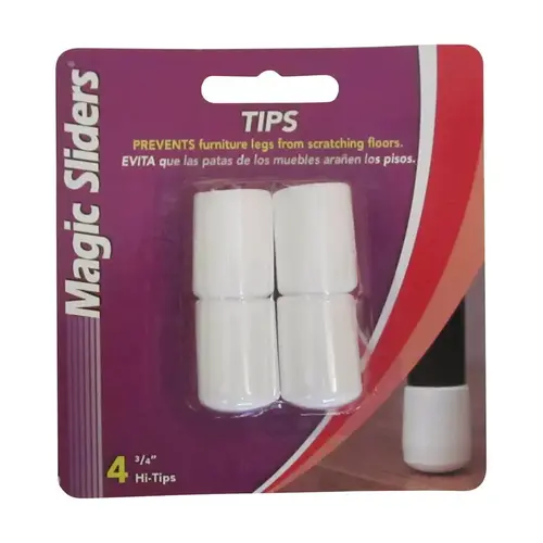 Leg Tip Vinyl White Round 3/4" W White Leg Tip Vinyl White Round 3/4" W White