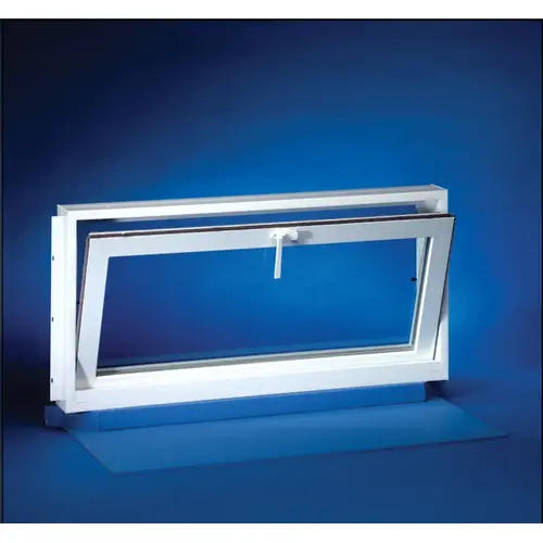 Aristoclass Series Hopper Basement Window, Glass Glass/Screen, Vinyl Frame White