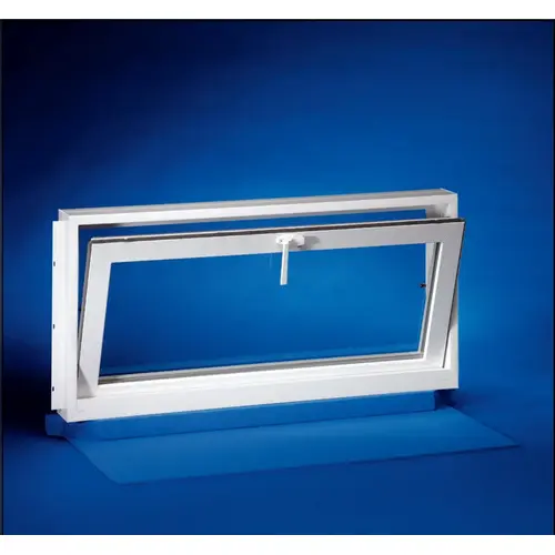 Aristoclass Series Hopper Basement Window, Glass Glass/Screen, Vinyl Frame White