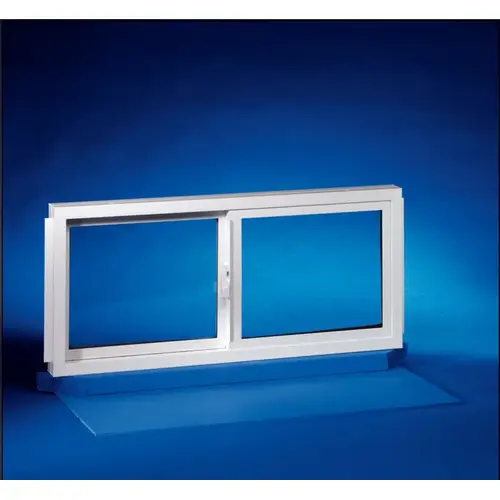 Basement Window, Insulated Glass Glass/Screen, Vinyl Frame White