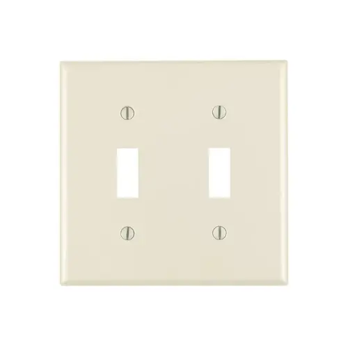 2-Gang Plastic Oversized Toggle Switch Wall Plate, Light Almond 2-Gang Plastic Oversized Toggle Switch Wall Plate, Light Almond