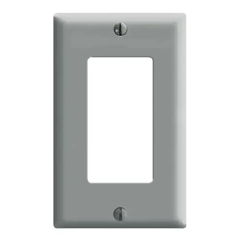 Wall Plate Decora Gray 1 gang Thermoset Plastic Decora/GFCI Gray
