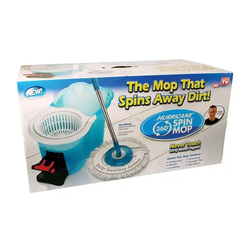 Spin Mop with Bucket 12" W Blue/White