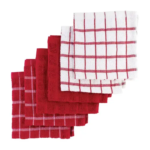 Dish Cloth Paprika Cotton Check/Solid Paprika