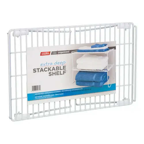 Stackable Shelf Life Organized 12" H X 8-3/4" W X 19-3/4" L PE Coated White PE Coated Stackable Shelf Life Organized 12" H X 8-3/4" W X 19-3/4" L PE Coated White PE Coated