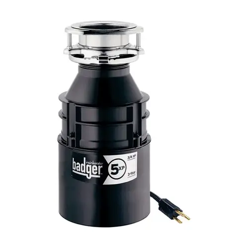 Garbage Disposal with Power Cord Badger 3/4 HP Continuous Feed Gray Garbage Disposal with Power Cord Badger 3/4 HP Continuous Feed Gray