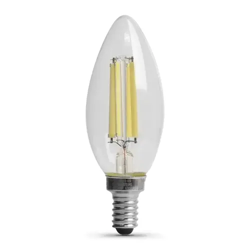 2 Filament LED Bulb, B10 Lamp, 100 W Equivalent, E12 Lamp Base, Clear Pair 2 Filament LED Bulb, B10 Lamp, 100 W Equivalent, E12 Lamp Base, Clear Pair