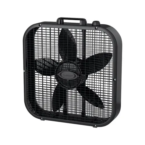 Box Fan 21-3/4" H X 20" D 3 speed Black Box Fan 21-3/4" H X 20" D 3 speed Black
