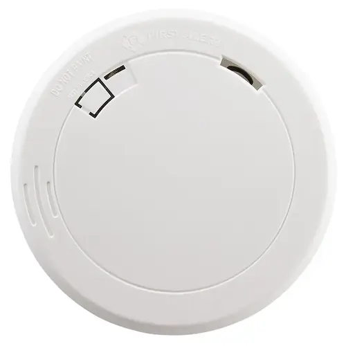 Smoke Alarm, 3 V, Photoelectric Sensor, 85 dB, Alarm: Audible Beep, Ceiling, Wall Mounting White Smoke Alarm, 3 V, Photoelectric Sensor, 85 dB, Alarm: Audible Beep, Ceiling, Wall Mounting White