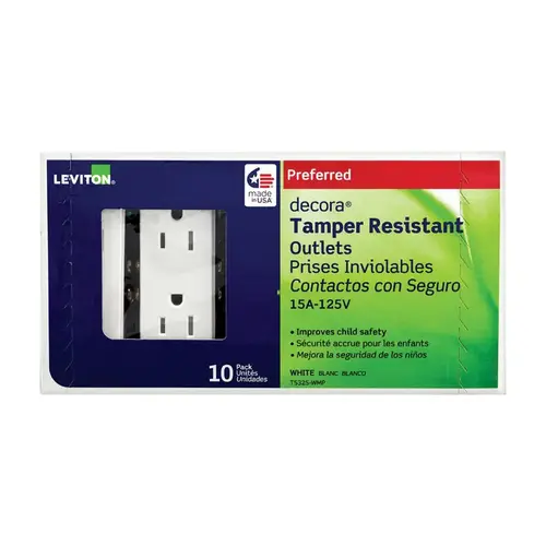 Outlet Decora 15 amps 125 V Duplex White 5-15R White Outlet Decora 15 amps 125 V Duplex White 5-15R White