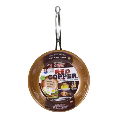 Fry Pan Red Copper Ceramic Copper 10" Red Red Fry Pan Red Copper Ceramic Copper 10" Red Red