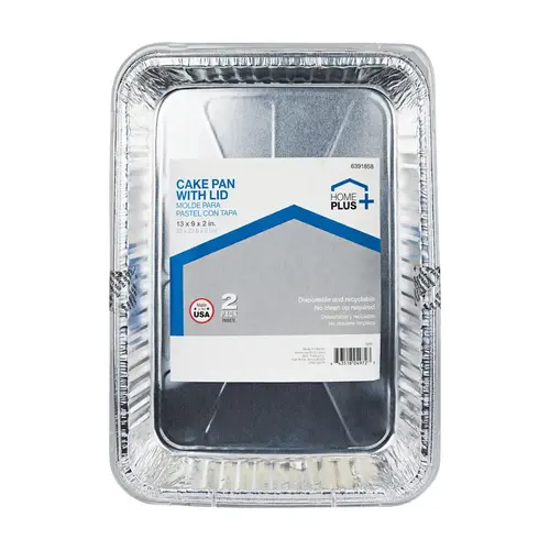 Cake Pan Durable Foil 9" W X 13" L Silver Silve - 2 per pack x12 packs Cake Pan Durable Foil 9" W X 13" L Silver Silve - 2 per pack x12 packs