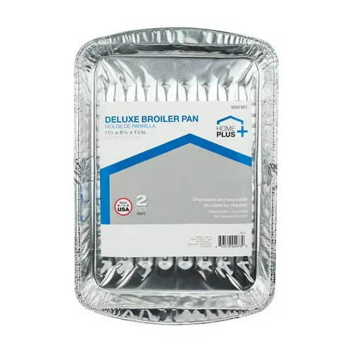 Broiler Pan Durable Foil 8-1/2" W X 11-3/4" L Silver Silver Pair