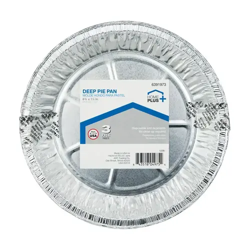 Deep Pie Dish Durable Foil 8-1/4" W X 8-1/4" L Silver Silver Deep Pie Dish Durable Foil 8-1/4" W X 8-1/4" L Silver Silver