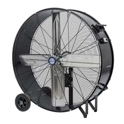 Drum Fan 38.8" H X 36" D 2 speed Powder-Coated Steel Drum Fan 38.8" H X 36" D 2 speed Powder-Coated Steel