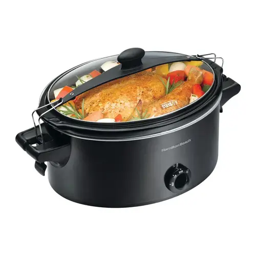 Slow Cooker Stay or Go 6 qt Black Metal Black Slow Cooker Stay or Go 6 qt Black Metal Black