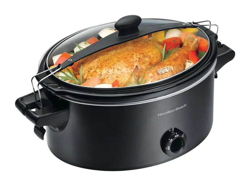 HAMILTON BEACH Slow Cooker Stay or Go 6 qt Black Metal Black 33261 HAMILTON BEACH Slow Cooker Stay or Go 6 qt Black Metal Black 33261