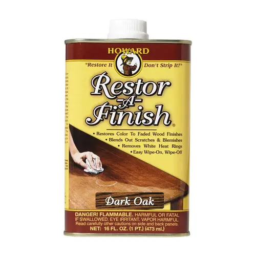 Wood Restorer Restor-A-Finish Semi-Transparent Dark Oak Oil-Based 1 pt Dark Oak Wood Restorer Restor-A-Finish Semi-Transparent Dark Oak Oil-Based 1 pt Dark Oak