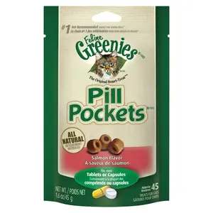 Greenies 428260 Treats Pill Pockets Salmon For Cat 1.6 oz