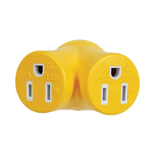 RV Generator Outlet Adapter 30-15A 30 amps Yellow