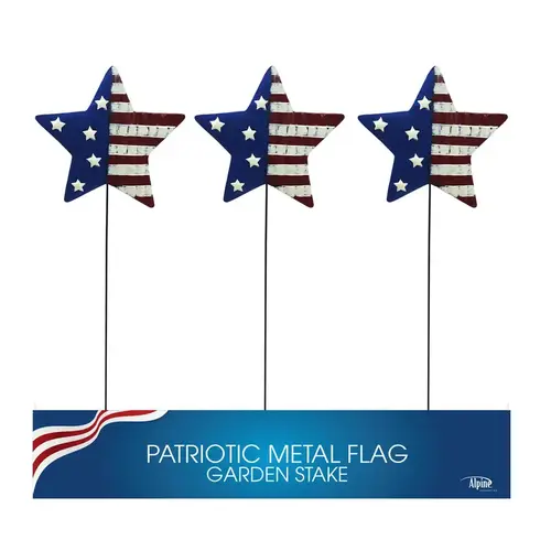 Outdoor Garden Stake USA Star Red, White, Blue Metal 24" H Red, White, Blue - pack of 18 Outdoor Garden Stake USA Star Red, White, Blue Metal 24" H Red, White, Blue - pack of 18
