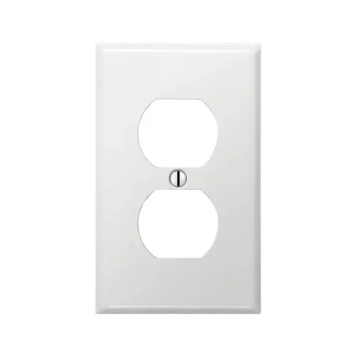 Wall Plate Contractor White 1 gang Stamped Steel Duplex Outlet White Wall Plate Contractor White 1 gang Stamped Steel Duplex Outlet White