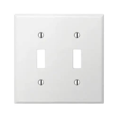 Wall Plate Contractor White 2 gang Stamped Steel Toggle White Wall Plate Contractor White 2 gang Stamped Steel Toggle White
