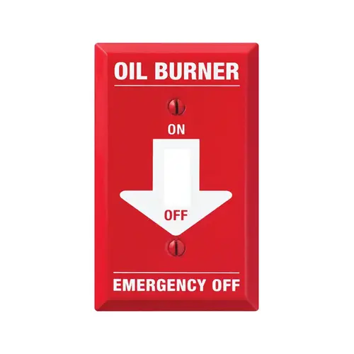 Oil Burner Wall Plate Pro Red 1 gang Stamped Steel Toggle Red Oil Burner Wall Plate Pro Red 1 gang Stamped Steel Toggle Red