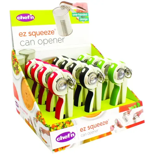 Can Opener Chef'n EZSqueeze Assorted Stainless Steel Manual Assorted - pack of 12 Can Opener Chef'n EZSqueeze Assorted Stainless Steel Manual Assorted - pack of 12