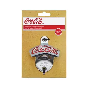 TABLECRAFT CC341 Wall Mount Bottle Opener Coca-Cola Galvanized Silver Cast Metal Manual Galvanized