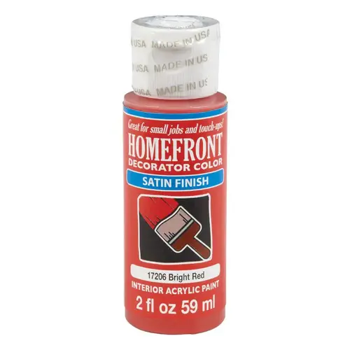 Hobby Paint Decorator Color Satin Bright Red 2 oz Bright Red - pack of 3 Hobby Paint Decorator Color Satin Bright Red 2 oz Bright Red - pack of 3
