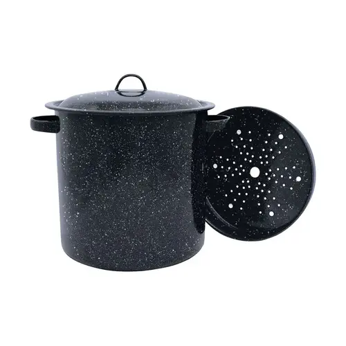 Pot Aluminum 10" 15.5 qt Black Black