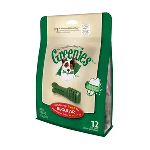 Greenies 101441 Regular Medium Dog Original Flavor Dental Dog Treat - pack of 12