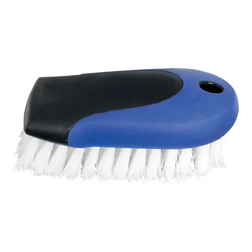 Scrub Brush 6.75" W Hard Bristle Plastic Handle Black/Blue Scrub Brush 6.75" W Hard Bristle Plastic Handle Black/Blue