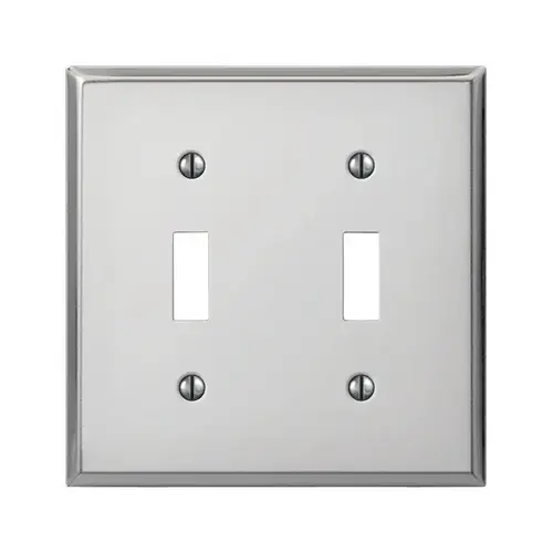 Wall Plate Pro Polished Chrome Metallic 2 gang Stamped Steel Toggle Polished Chrome Wall Plate Pro Polished Chrome Metallic 2 gang Stamped Steel Toggle Polished Chrome