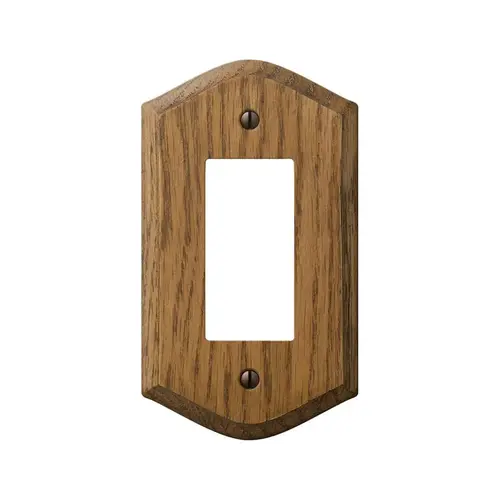 1-Gang Solid Oak Country Rocker Decorator Wall Plate, Medium Oak Brown 1-Gang Solid Oak Country Rocker Decorator Wall Plate, Medium Oak Brown