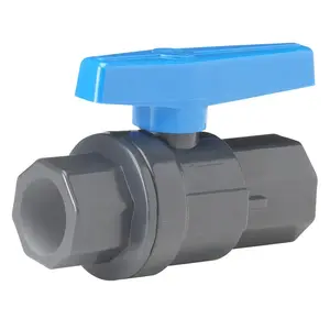 Homewerks VBVP80LTE4B Ball Valve 3/4" PVC Slip Full Port Quarter-Turn Lever For Non-Potable Water Gray